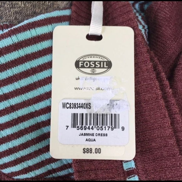 🆕 Fossil Jasmine Dress Aqua Women’s Size Xs - Picture 3 of 5